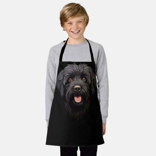 Labradoodle Black Dog Schort (Gedragen)