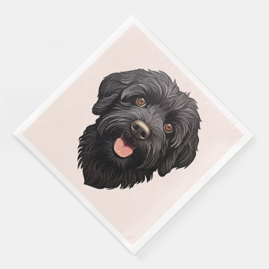 Labradoodle Black Dog Servet (Hoek)