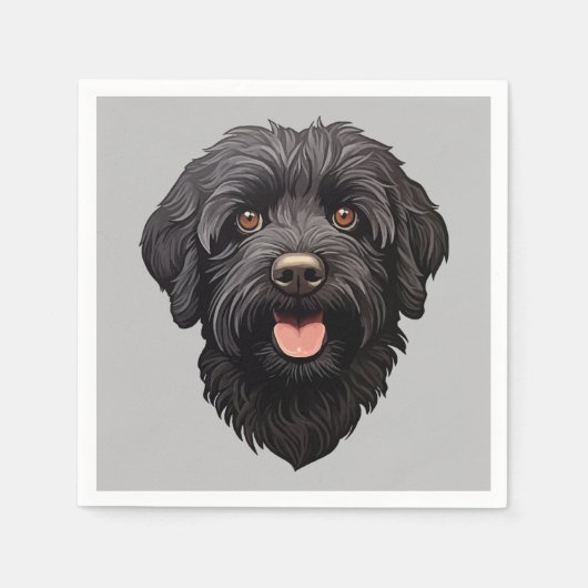 Labradoodle Black Dog Servet (Voorkant)