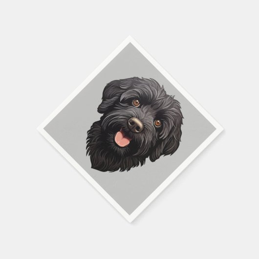Labradoodle Black Dog Servet (Hoek)