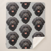 Labradoodle Black Dog Sherpa Deken (Voorkant)