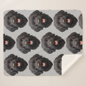 Labradoodle Black Dog Sherpa Deken (Voorkant (horizontaal))