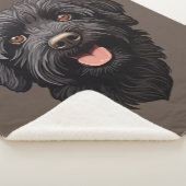 Labradoodle Black Dog Sherpa Deken (3/4)