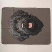 Labradoodle Black Dog Sherpa Deken (Voorkant (horizontaal))