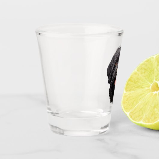 Labradoodle Black Dog Shot Glas (Links)