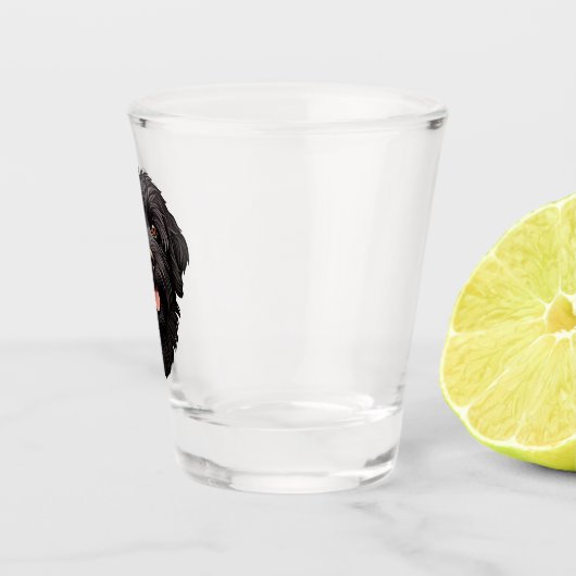 Labradoodle Black Dog Shot Glas (Rechts)