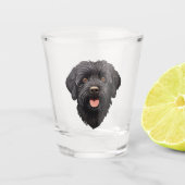 Labradoodle Black Dog Shot Glas (Voorkant)