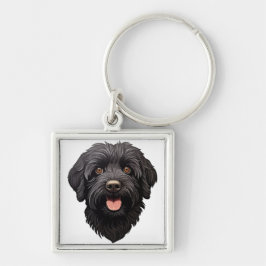 Labradoodle Black Dog Sleutelhanger