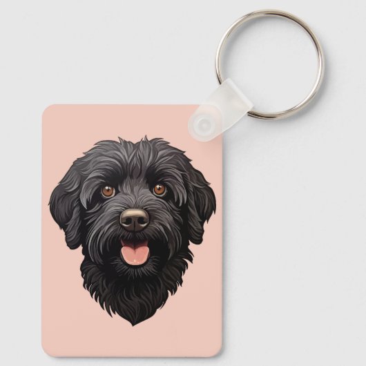 Labradoodle Black Dog Sleutelhanger (Achterkant)
