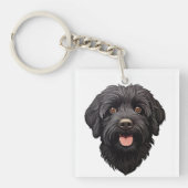 Labradoodle Black Dog Sleutelhanger (voorkant)