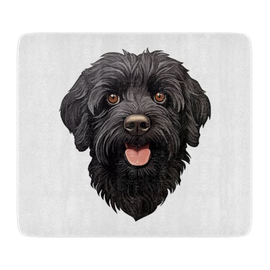 Labradoodle Black Dog Snijplank (Voorkant)