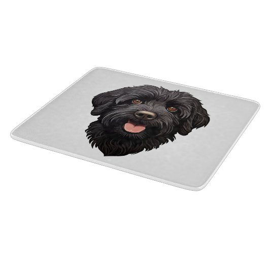 Labradoodle Black Dog Snijplank (Hoek)