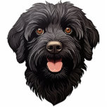 Labradoodle Black Dog Staand Fotobeeldje<br><div class="desc">Zwarte labradoodle puppy hond. Labrador en Poodle hondenras. Omarm de schattige charme van onze Black Labradoodle Dog Design, met een prachtige close-up van het gezicht van dit geliefde ras met een speelse roze tong die uitsteekt. Perfect voor zowel Labradoodle liefhebbers als hondenliefhebbers, dit ontwerp vangt de beminnelijke persoonlijkheid en onweerstaanbare...</div>