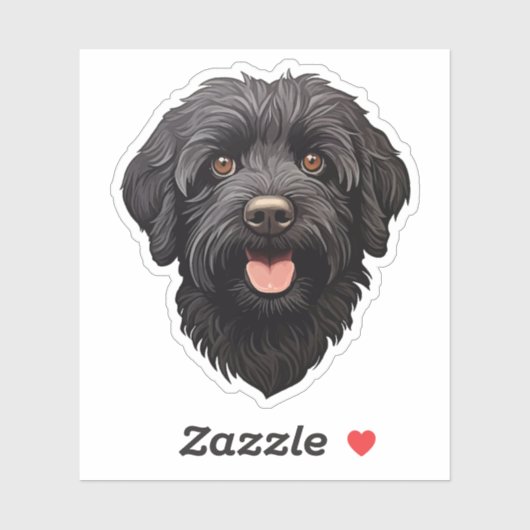 Labradoodle Black Dog Sticker (Vel)