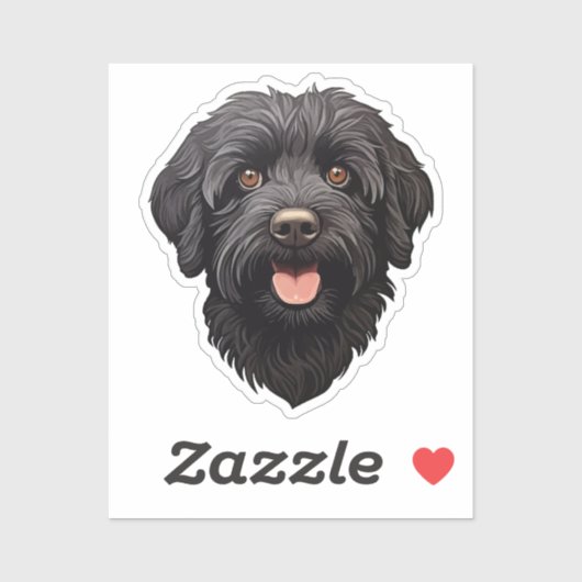 Labradoodle Black Dog Sticker (Vel)