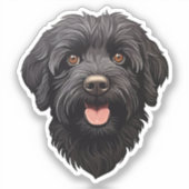 Labradoodle Black Dog Sticker (Voorkant)