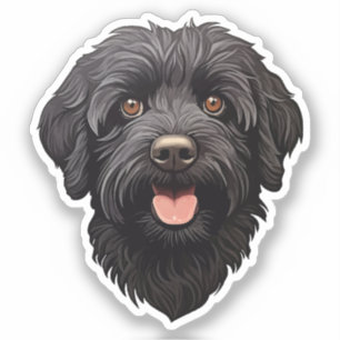 Labradoodle Black Dog Sticker
