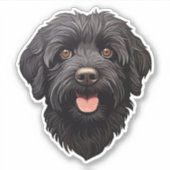 Labradoodle Black Dog Sticker (Voorkant)