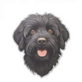 Labradoodle Black Dog Sticker (Voorkant)