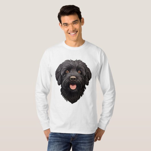 Labradoodle Black Dog T-shirt (Voorkant volledig)