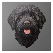 Labradoodle Black Dog Tegeltje (Voorkant)