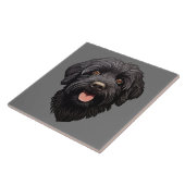 Labradoodle Black Dog Tegeltje (Zijkant)