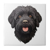 Labradoodle Black Dog Tegeltje (Voorkant)