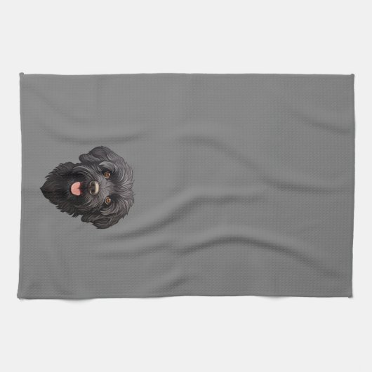 Labradoodle Black Dog Theedoek (Horizontaal)