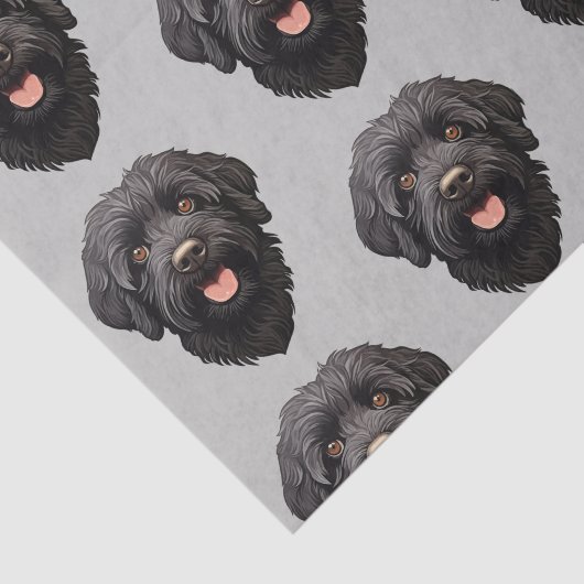 Labradoodle Black Dog Tissuepapier (Detail)