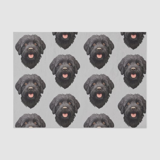 Labradoodle Black Dog Tissuepapier (Voorkant)