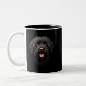 Labradoodle Black Dog Tweekleurige Koffiemok (Links)
