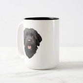 Labradoodle Black Dog Tweekleurige Koffiemok (Voorkant links)