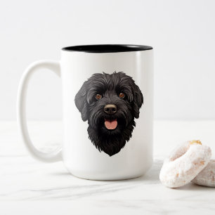 Labradoodle Black Dog Tweekleurige Koffiemok