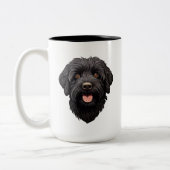 Labradoodle Black Dog Tweekleurige Koffiemok (Links)