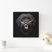 Labradoodle Black Dog Vierkante Klok (Huis)
