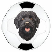 Labradoodle Black Dog Voetbal (Voorkant)