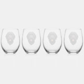 Labradoodle Black Dog Wijnglas Zonder Voet (Achterkant)