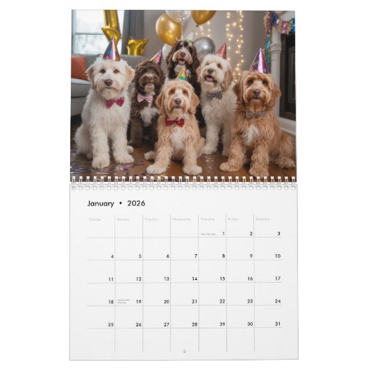 Labradoodle Calendar Kalender (Jan 2026)