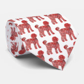 Labradoodle Christmas Dog Silhouette Witte Hals Stropdas (Opgerold)