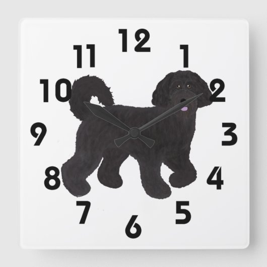Labradoodle Clock Vierkante Klok (Voorkant)