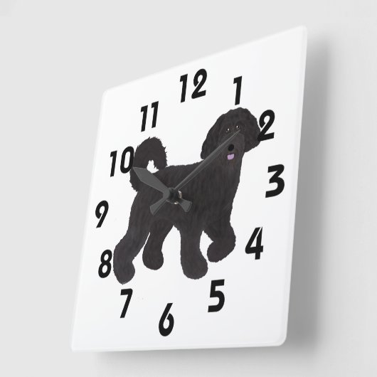 Labradoodle Clock Vierkante Klok (Hoek)