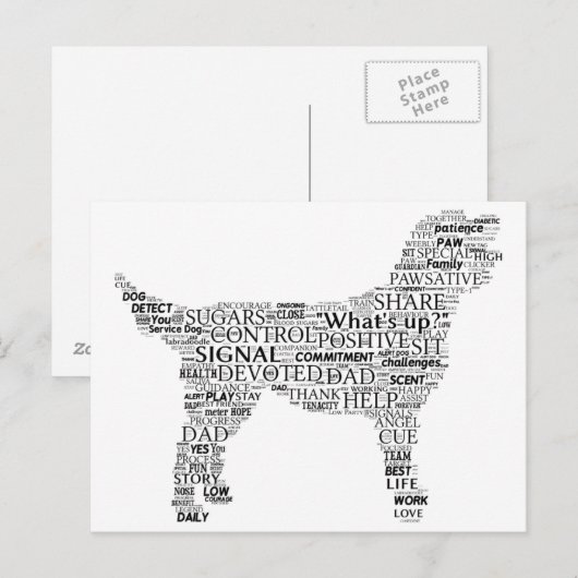 Labradoodle Cloud Silhouette Briefkaart (Voorkant / Achterkant)