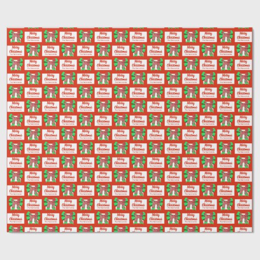 Labradoodle Cute Kersthond Aangepast Cadeaupapier (Vlak)