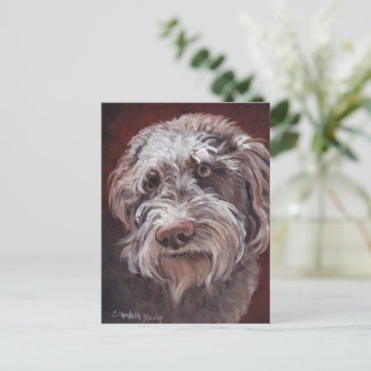 Labradoodle Dog Art Briefkaart (Staand voorkant)