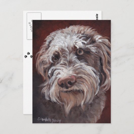 Labradoodle Dog Art Briefkaart (Voorkant / Achterkant)