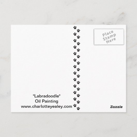 Labradoodle Dog Art Briefkaart (Achterkant)