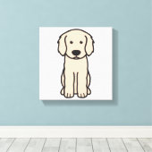 Labradoodle Dog Cartoon Canvas Afdruk (Insitu (Houten vloer))