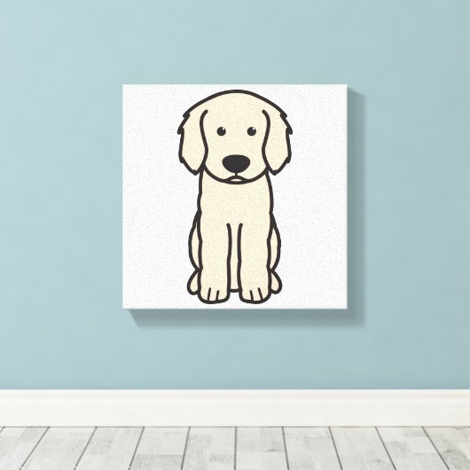 Labradoodle Dog Cartoon Canvas Afdruk (Insitu (Houten vloer))