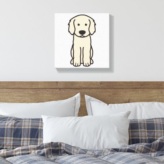 Labradoodle Dog Cartoon Canvas Afdruk (Insitu (Slaapkamer))