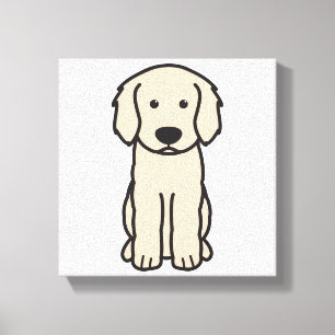 Labradoodle Dog Cartoon Canvas Afdruk